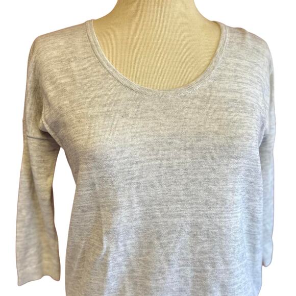Womens Sweater Size Small Gray Layered Attached Undershirt Preppy Modest Classic - Picture 2 of 8